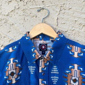 Vtg Panhandle Slim Aztec Western Shirt XL